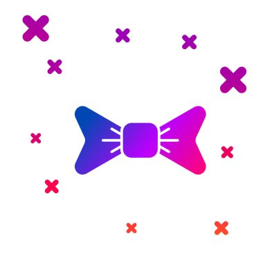 Beyaz arka planda yalıtılmış Renk Papyon ikonu. Gradyan rasgele dinamik şekiller. Vektör İllüstrasyonu