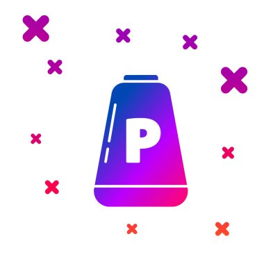 Beyaz arkaplanda izole edilmiş renkli karabiber simgesi. Yemek pişirme baharatları. Kademeli rastgele dinamik şekiller. Vektör İllüstrasyonu