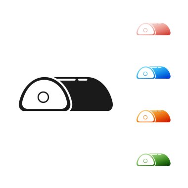 Beyaz arkaplanda siyah et simgesi izole edildi. Simgeleri renklendirin. Vektör İllüstrasyonu