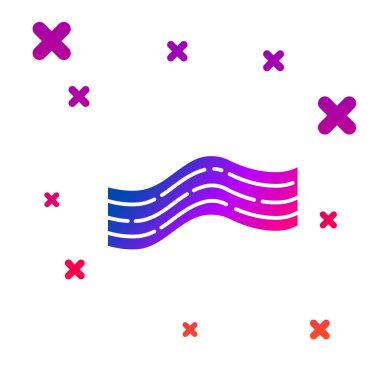 Beyaz arkaplanda izole edilmiş renkli pastırma çizgisi simgesi. Kademeli rastgele dinamik şekiller. Vektör İllüstrasyonu