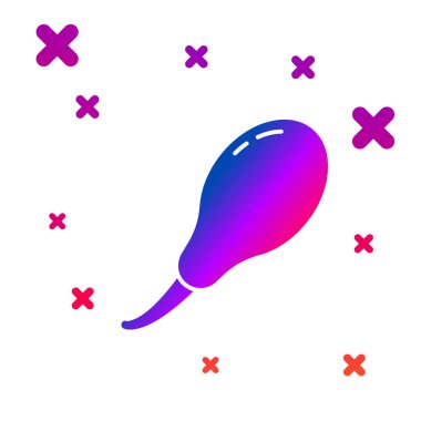 Beyaz arka planda izole renk tavuk bacak simgesi. Tavuk sopası. Degrade rasgele dinamik şekiller. Vektör Illustration