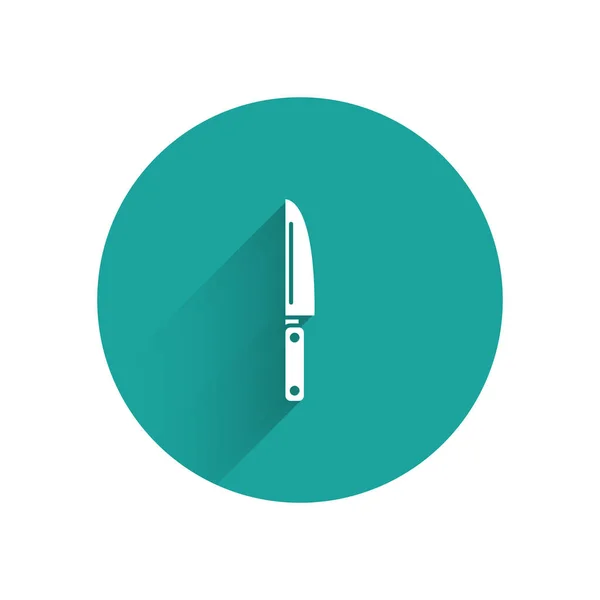 Beyaz Bıçak Simgesi Uzun Gölge Ile Yalıtılmış Çatal Bıçak Sembolü — Stok Vektör