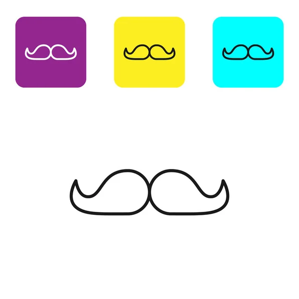 Ligne Noire Icône Moustache Isolé Sur Fond Blanc Symbole Coiffeur — Image vectorielle