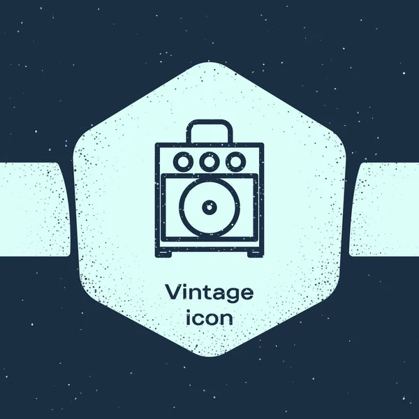 Grunge Line Guitar Amplifier Icon Isolated Blue Background Musical Instrument — ストックベクタ