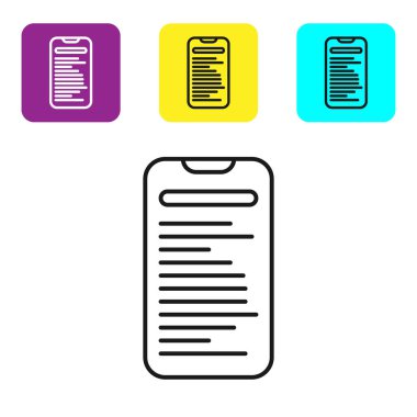 Siyah çizgi bilgisayar arayüzü simgesi beyaz arkaplanda izole edildi. Uygulama programlama arayüzü Api teknolojisi. Yazılım entegrasyonu Renkli kare düğmeleri ayarlayın. Vektör İllüstrasyonu