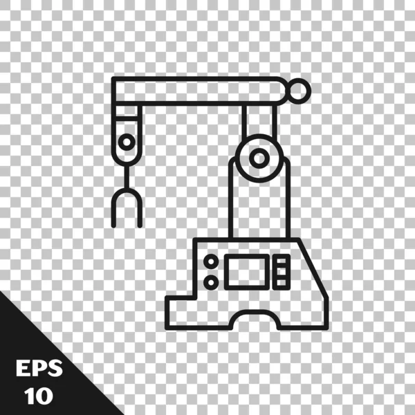 Siyah Çizgi Assembly Çizgi Simgesi Şeffaf Arkaplanda Izole Edildi Otomatik — Stok Vektör
