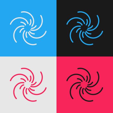 Renk çizgisi Kara Delik simgesi renk arkaplanında izole edildi. Uzay deliği. Collapsar. Klasik tarzda çizim. Vektör İllüstrasyonu