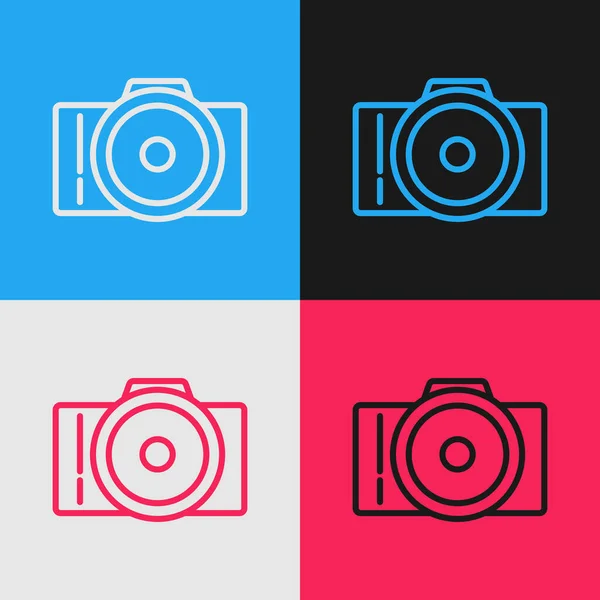 Color Line Photo Camera Icon Isolated Color Background Foto Camera — Stock Vector
