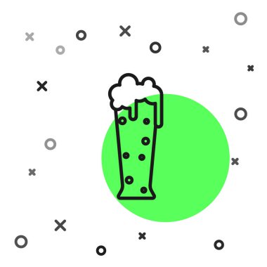 Beyaz arka planda izole edilmiş siyah çizgi bira ikonu. Vektör İllüstrasyonu