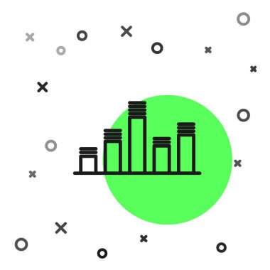 Siyah çizgi müzik eşitleyici simgesi beyaz arkaplanda izole edildi. Ses dalgası. Ses dijital dengeleyici teknolojisi, konsol paneli, nabız müzikali. Vektör İllüstrasyonu