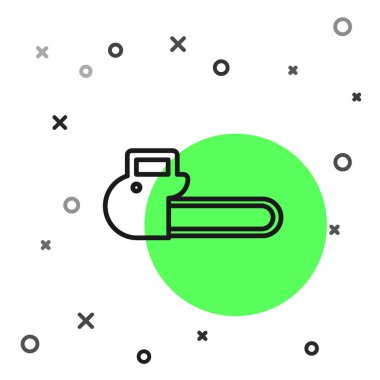 Siyah çizgi testeresi simgesi beyaz arkaplanda izole edildi. Vektör İllüstrasyonu