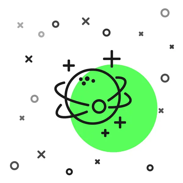 Schwarze Linie Planetensymbol isoliert auf weißem Hintergrund. Vektorillustration — Stockvektor