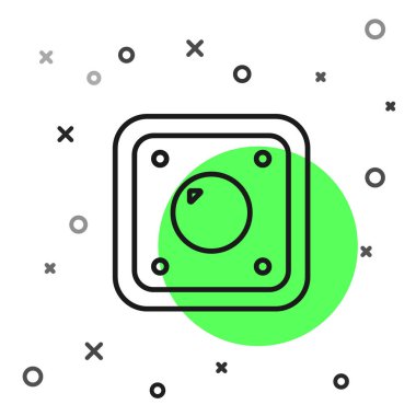 Siyah çizgi elektrik düğmesi simgesi beyaz arkaplanda izole edildi. Açık ve kapalı simgesi. Loş ışık düğmesi işareti. Enerji tasarrufu kavramı. Vektör İllüstrasyonu