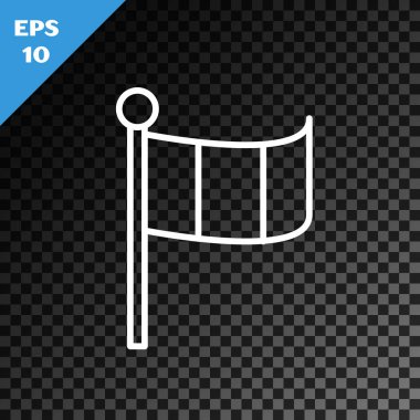 Beyaz çizgi Ulusal İrlanda bayrağı simgesi şeffaf koyu arkaplanda izole edildi. Vektör İllüstrasyonu