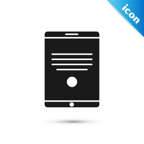 Icône tablette noire isolée sur fond blanc. Illustration vectorielle — Image vectorielle