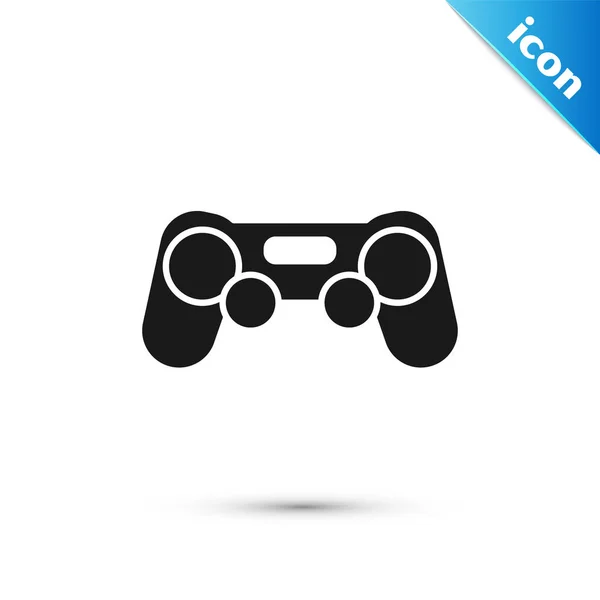 Fekete játékvezérlő ikon fehér alapon elkülönítve. Játékvezérlő. Vektoros illusztráció — Stock Vector