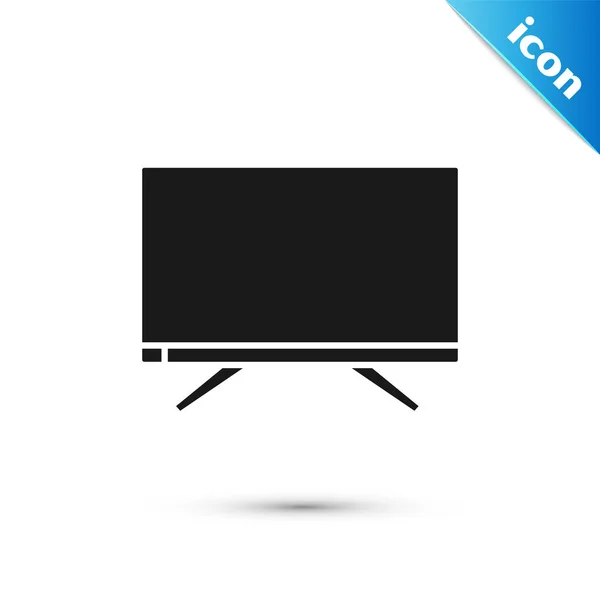 Ícone de TV inteligente preto isolado no fundo branco. Sinal de televisão. Ilustração vetorial —  Vetores de Stock