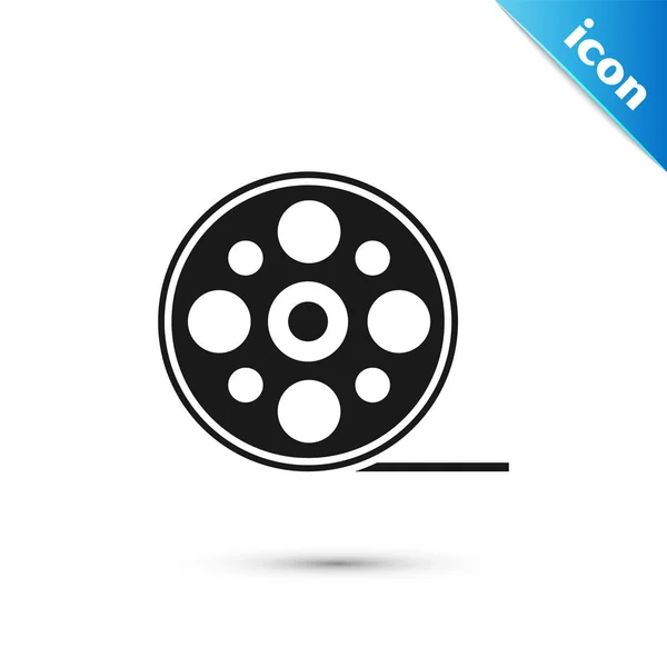 Fekete film orsóikon elszigetelt fehér háttér. Vektoros illusztráció — Stock Vector