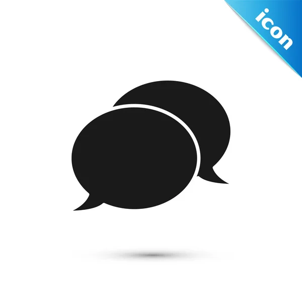 Black Speech icono de chat burbuja aislado sobre fondo blanco. Icono del mensaje. Comunicación o comentario símbolo de chat. Ilustración vectorial — Archivo Imágenes Vectoriales