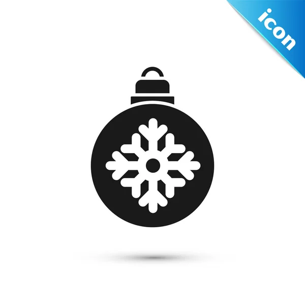 Schwarzes Weihnachtskugelsymbol isoliert auf weißem Hintergrund. Frohe Weihnachten und ein gutes neues Jahr. Vektorillustration — Stockvektor