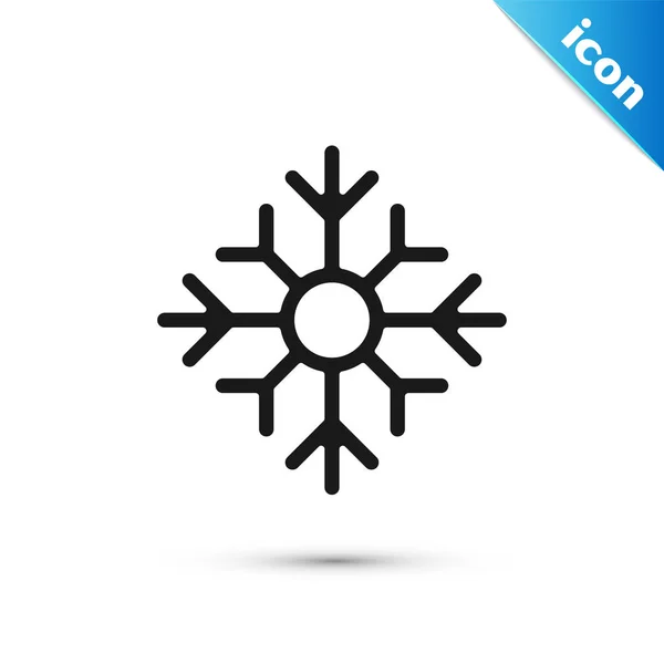 Schwarzes Schneeflockensymbol isoliert auf weißem Hintergrund. Frohe Weihnachten und ein gutes neues Jahr. Vektorillustration — Stockvektor