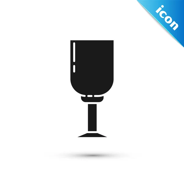 Zwarte wijn glas pictogram geïsoleerd op witte achtergrond. Wineglass-pictogram. Goblet symbool. Glaswerk teken. Vector illustratie — Stockvector