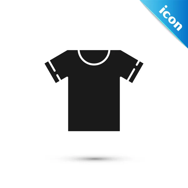Icona T-shirt nera isolata su sfondo bianco. Illustrazione vettoriale — Vettoriale Stock