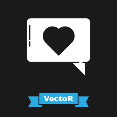 Beyaz Benzerlik ve kalp simgesi siyah arkaplanda izole edilmiş. Karşıt Bildirim Simgesi. Insta 'yı takip et. Vektör İllüstrasyonu