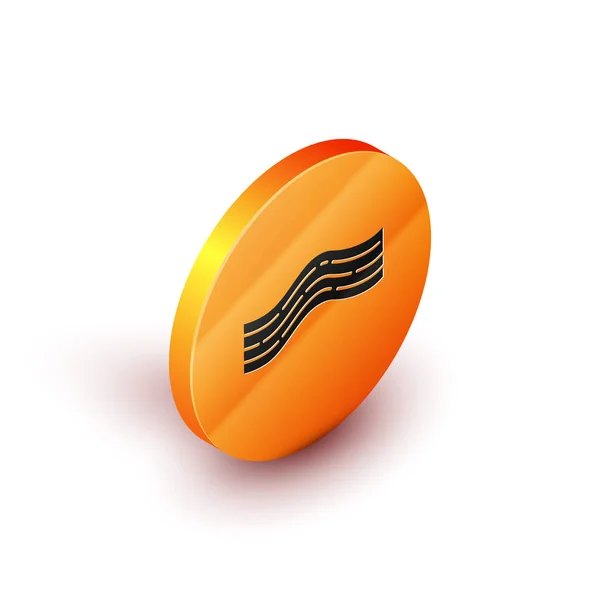 Izometryczna ikona paska boczku izolowana na białym tle. Pomarańczowy. Ilustracja wektora — Wektor stockowy