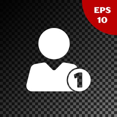 Şeffaf koyu arkaplanda izole edilmiş arkadaş simgesine beyaz ekleme. Vektör İllüstrasyonu