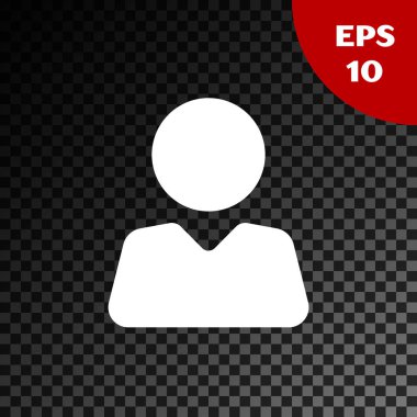 Şeffaf koyu arkaplanda izole edilmiş arkadaş simgesine beyaz ekleme. Vektör İllüstrasyonu