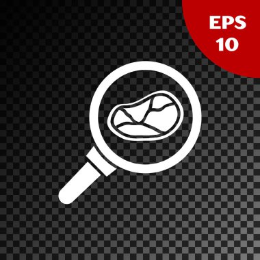 Kızartma tavasında beyaz biftek, şeffaf koyu arka planda izole edilmiş. Vektör İllüstrasyonu