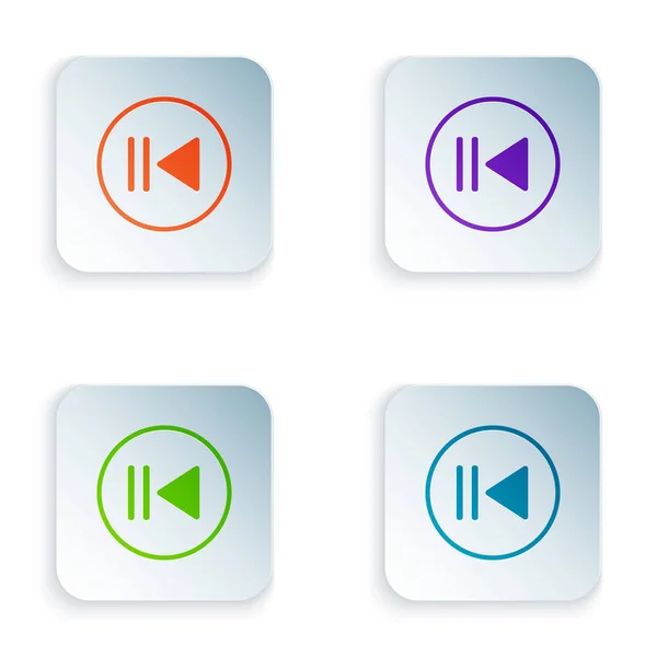 Kolor Przewiń ikonę izolowane na białym tle. Zestaw ikon w kwadratowych przyciskach. Ilustracja wektora — Wektor stockowy
