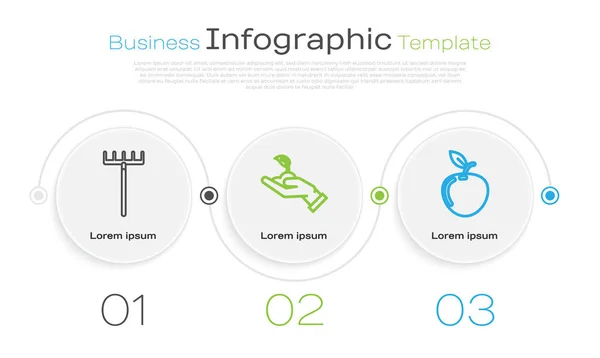 集线形花园耙、树苗于一体的环保及苹果. 业务信息模板。 B.病媒 — 图库矢量图片