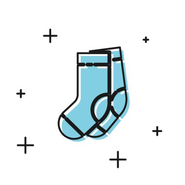 Siyah Çorap simgesi beyaz arka planda izole edildi. Vektör İllüstrasyonu