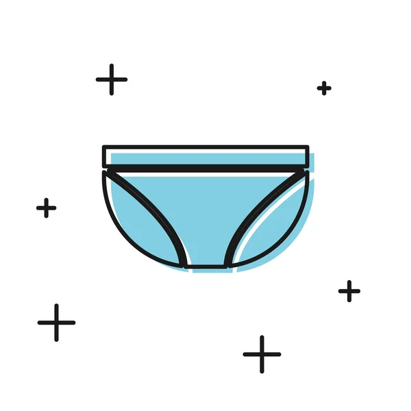 Black Underwear icon isolated on white background. Vector Illustration — 스톡 벡터