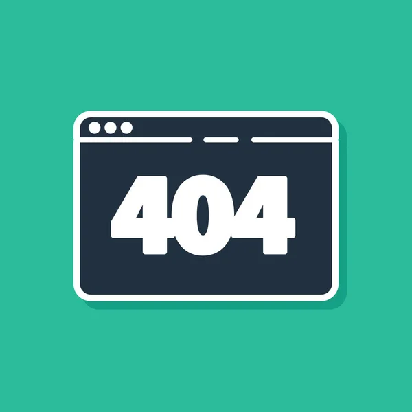 Pagina blu con un'icona di errore 404 isolata su sfondo verde. Template riporta che la pagina non è stata trovata. Illustrazione vettoriale — Vettoriale Stock