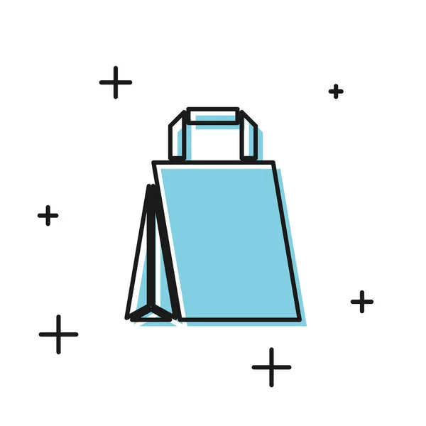 Black Paper shoppingväska ikon isolerad på vit bakgrund. Paketskylt. Vektor Illustration — Stock vektor