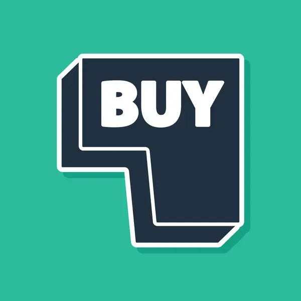 Blue Buy button icon isolated on green background. Vector Illustration — 스톡 벡터