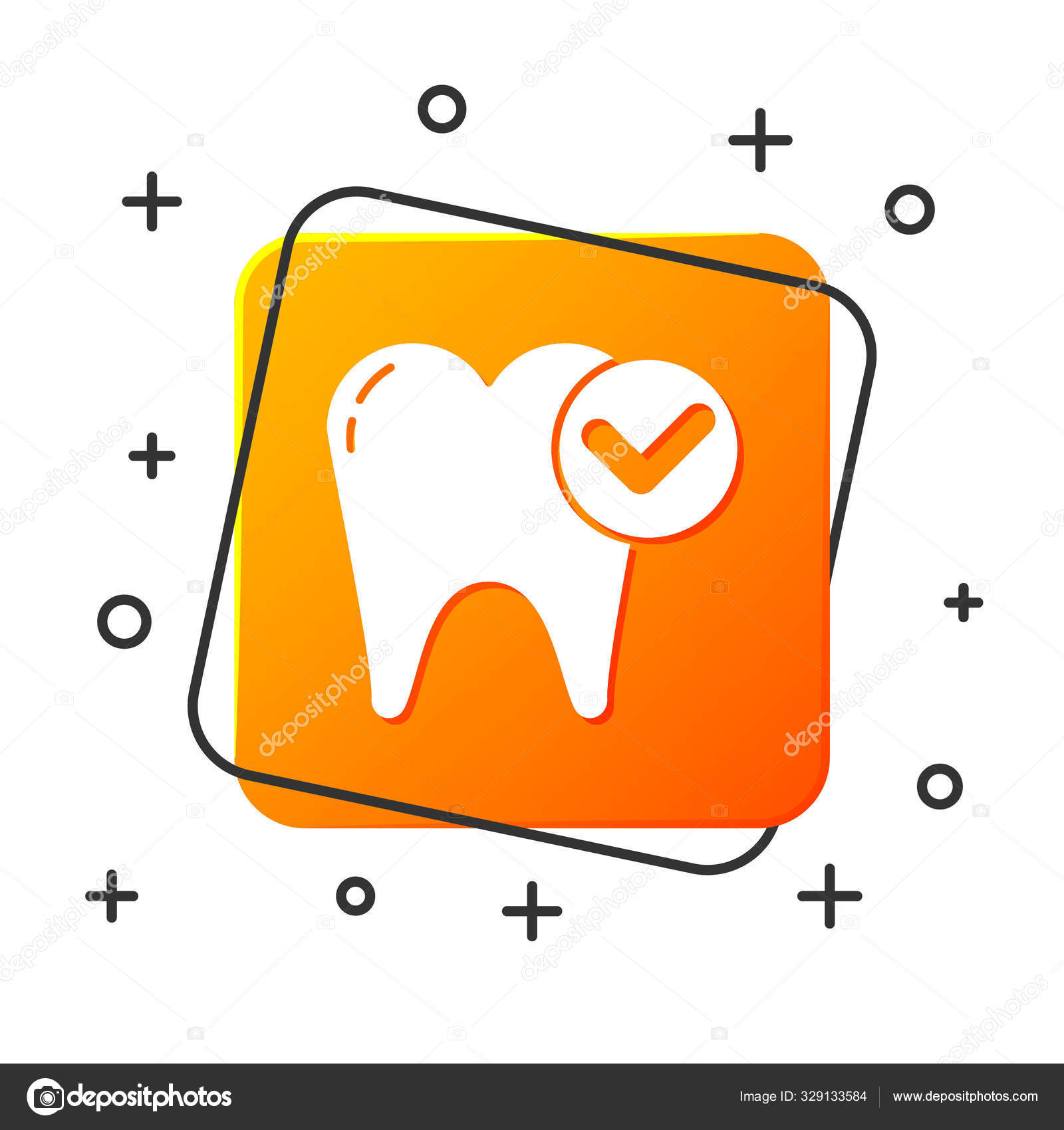 Icono del concepto de blanqueamiento dental blanco aislado sobre fondo