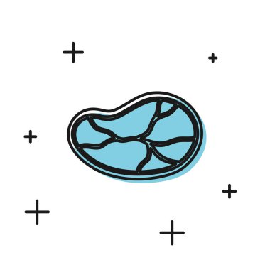 Siyah Biftek et simgesi beyaz arka plan üzerinde izole. Vektör İllüstrasyonu