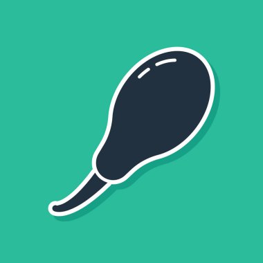 Mavi tavuk bacak simgesi yeşil arka planda izole. Tavuk sopası. Vektör Illustration