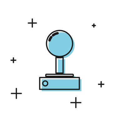 Beyaz arka planda izole arcade makine simgesi için Siyah Joystick. Joystick oyun kolu. Vektör İllüstrasyonu