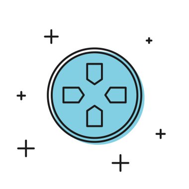 Siyah Gamepad simgesi beyaz arka planda yalıtılmış. Oyun kumandası. Vektör İllüstrasyonu