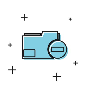 Beyaz arkaplanda eksi simge izole edilmiş Siyah Belge dizini. Belgeyi temizle. Dosya belgesini sil. Bilgi dosyasını sil. Vektör İllüstrasyonu