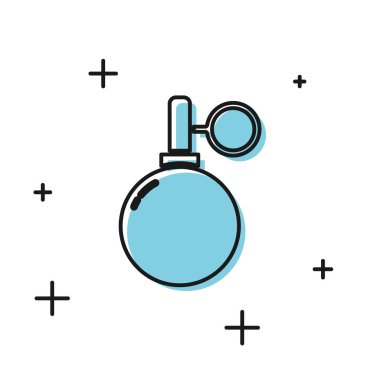 Siyah El bombası simgesi beyaz arka plan üzerinde izole. Bomba patlaması. Vektör İllüstrasyonu