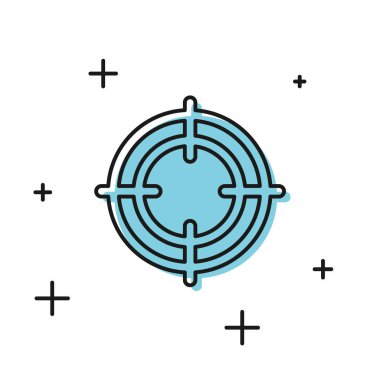 Siyah Hedef spor simgesi beyaz arkaplanda izole edildi. Atış mesafesi ya da atış mesafesi için sayıları olan temiz bir hedef. Vektör İllüstrasyonu