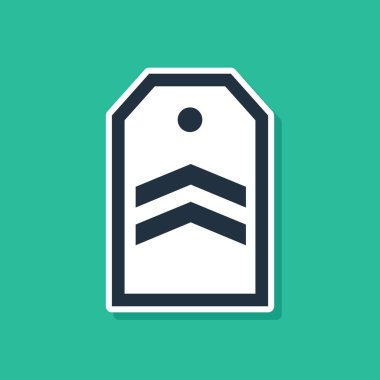 Yeşil arkaplanda mavi sembol izole edildi. Askeri rozet işareti. Vektör İllüstrasyonu