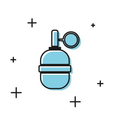 Siyah El bombası simgesi beyaz arka plan üzerinde izole. Bomba patlaması. Vektör İllüstrasyonu