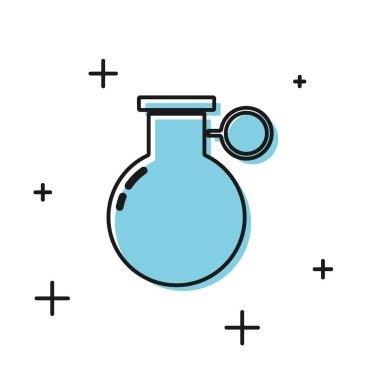 Siyah El bombası simgesi beyaz arka plan üzerinde izole. Bomba patlaması. Vektör İllüstrasyonu